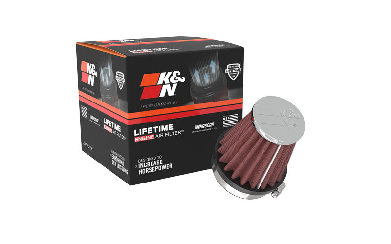 K&N Universal Chrome Filter 2 1/8 inch FLG / 3 inch Bottom / 2 inch Top / 3 inch Height K&N Engineering Air Filters - Universal Fit