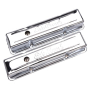 Edelbrock Valve Cover Signature Series Chevrolet 1959-1986 262-400 CI V8 Tall Chrome Edelbrock Valve Covers
