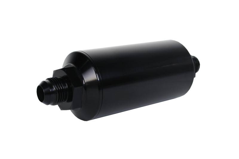Aeromotive In-Line Filter - (AN -8 Male) 10 Micron Fabric Element Bright Dip Black Finish Aeromotive Fuel Filters
