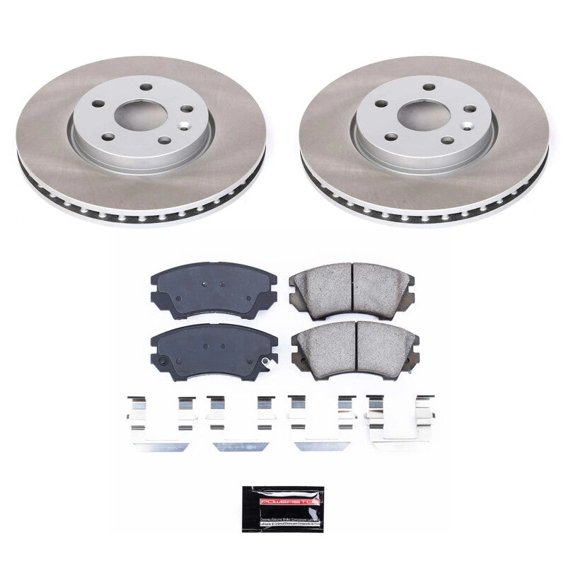 Power Stop 10-11 Saab 9-5 Front Semi-Coated Rotor Kit PowerStop Brake Kits - Performance Blank