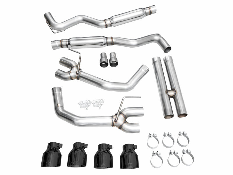AWE 2024 Ford Mustang Dark Horse S650 RWD Track Edition Catback Exhaust w/ Quad Diamond Black Tips AWE Tuning Catback