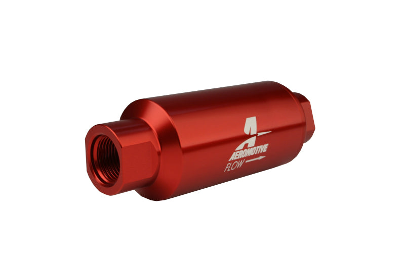 Aeromotive In-Line Filter - AN-10 size - 40 Micron SS Element - Red Anodize Finish Aeromotive Fuel Filters