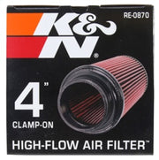 K&N Universal Rubber Filter 4inch FLG / 6inch OD-B / 4-5/8inch OD-T / 9inch H K&N Engineering Air Filters - Universal Fit