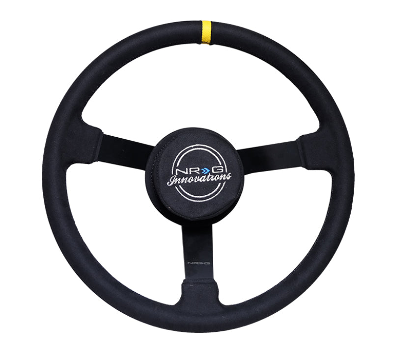 NRG Reinforced Steering Wheel (380mm) Nascar/ Alcantara 3 Spoke w/ NRG Logo/ Removable Crushed Pad NRG Steering Wheels