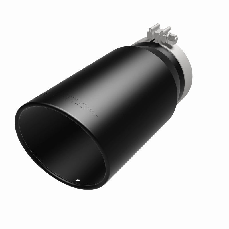 MagnaFlow Tip Stainless Black Coated Single Wall Round Single Outlet 6in Dia 5in Inlet 13in L Magnaflow Tips