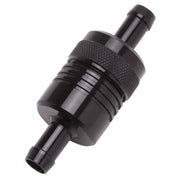Edelbrock Fuel Filter Aluminum 3In X 01/ 1/8In 3/8In Inlet/Outlet Black Edelbrock Fuel Filters