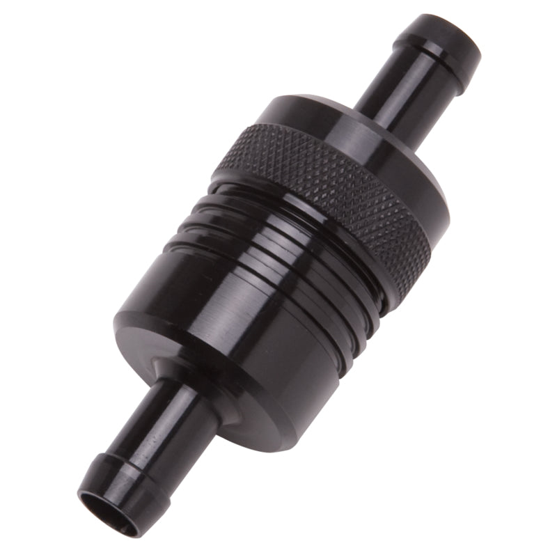 Edelbrock Fuel Filter Aluminum 3In X 01/ 1/8In 3/8In Inlet/Outlet Black Edelbrock Fuel Filters