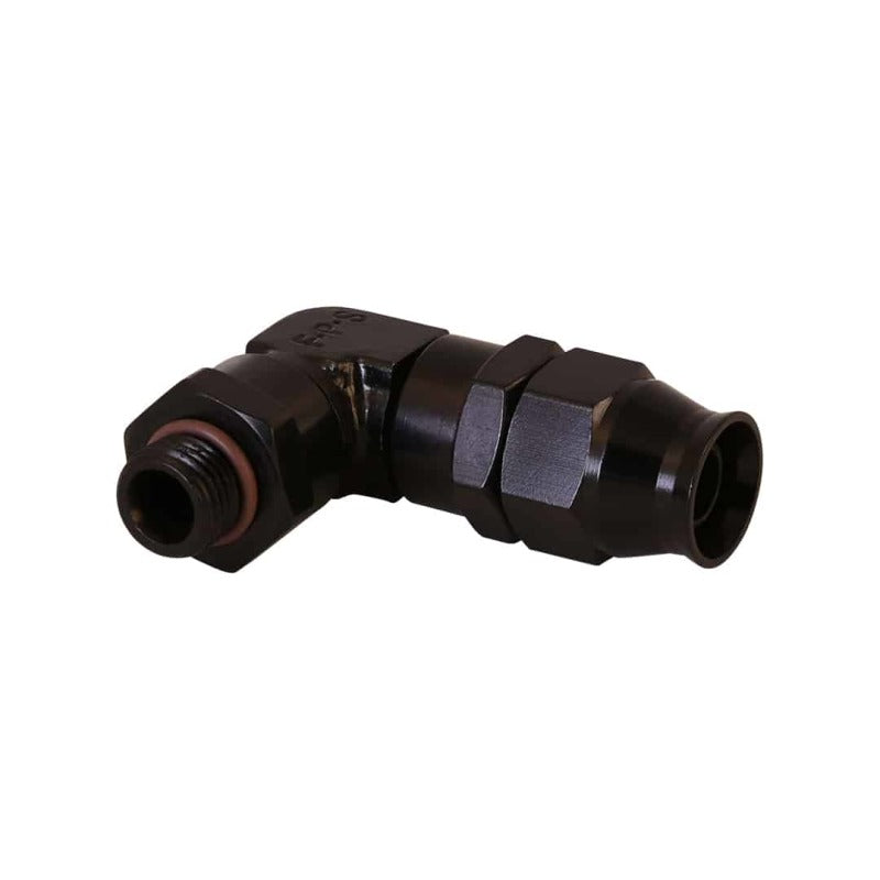 Aeromotive PTFE Hose End - AN-06 to AN-08 Hose - 90 Deg - Black Anodized Aeromotive Fittings