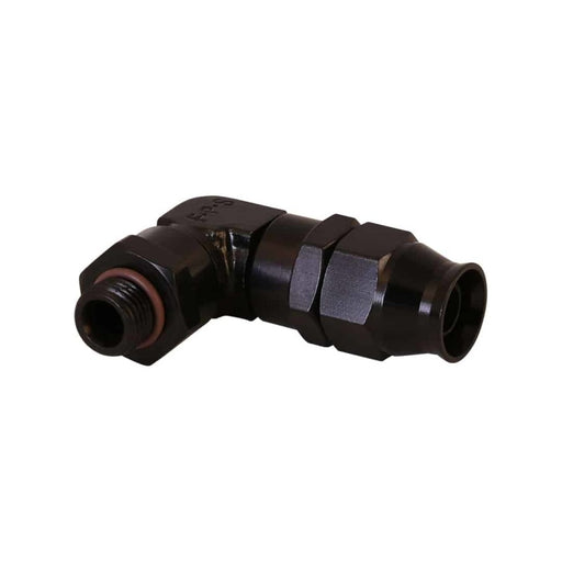 Aeromotive PTFE Hose End - AN-06 to AN-08 Hose - 90 Deg - Black Anodized Aeromotive Fittings