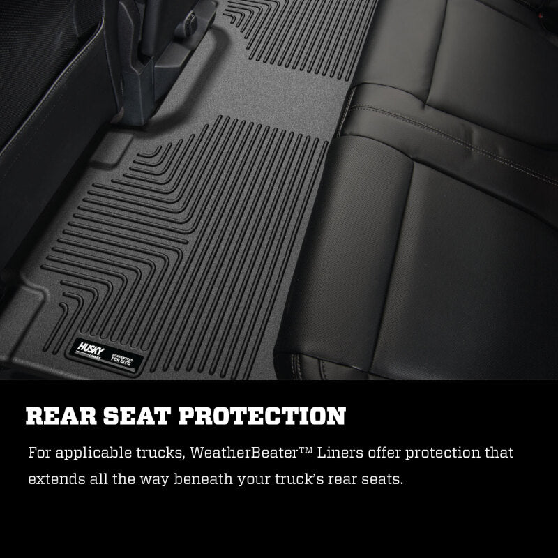 Husky Liners 21-23 Ford F-150 CC SC / 2017 Ford SD CC WeatherBeater Rear Floor Liners - Black Husky Liners Floor Mats - Rubber