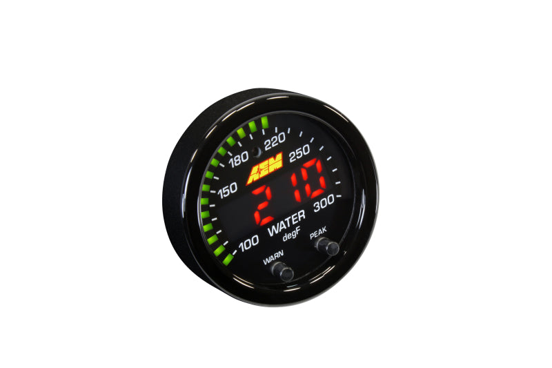 AEM X-Series Temperature 100-300F Gauge Kit (ONLY Black Bezel and Water Temp. Faceplate) AEM Gauges