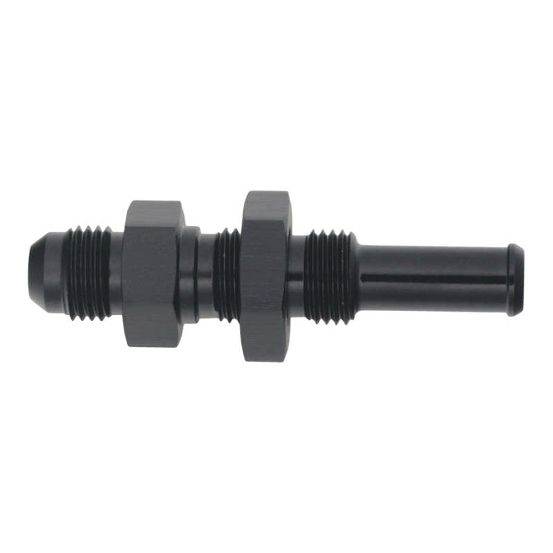 DeatschWerks 6AN Male Flare to Straight 3/8in Single Hose Barb - Anodized Matte Black DeatschWerks Fittings