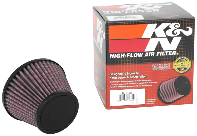 K&N Universal Clamp-On Air Filter 2.375in Flg ID x 5.21875in B OD x 3.5in T OD x 3.75in H K&N Engineering Air Filters - Universal Fit