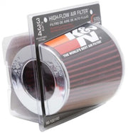 K&N Universal Air Filter Chrome Round Tapered Red - 4in Flange ID x 1.125in Flange Length x 5.5in H K&N Engineering Air Filters - Universal Fit