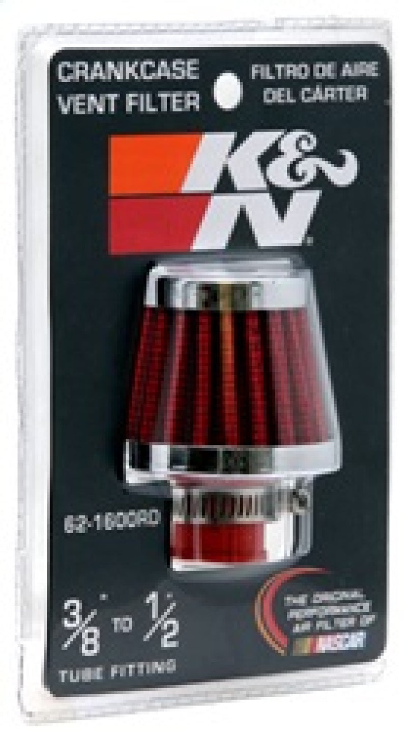 K&N 2in Base OD x .375in Flange ID x 1.75in H Rubber Base Crankcase Vent Filter K&N Engineering Air Filters - Universal Fit