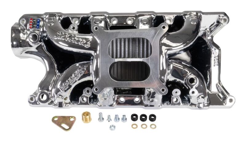Edelbrock Ford Small-Block 289-302-347 RPM Air-Gap Intake Manifold - Chrome Plasma Finish Edelbrock Intake Manifolds