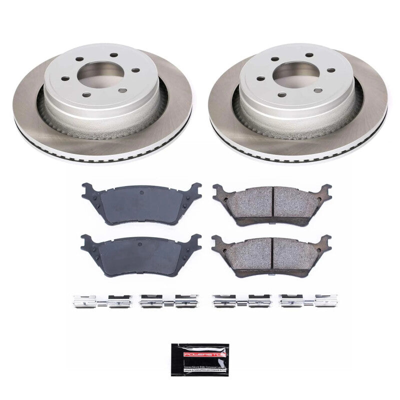 Power Stop 12-18 Ford F-150 Rear Semi-Coated Rotor Kit PowerStop Brake Kits - Performance Blank