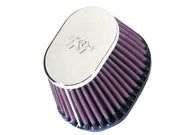 K&N Uni Chrome Oval Tapered Filter 2.125in FlgID x 4inB OL x 3inB OW x 3inT OL x 2inT OW x 2.75in H K&N Engineering Air Filters - Universal Fit