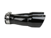 aFe Takeda 2.5in 304 Stainless Steel Clamp-on Exhaust Tip 2.5in Inlet 3in Dual Outlet - Black aFe Tips