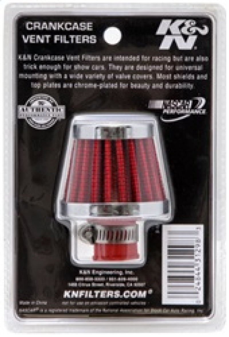 K&N 2in Base OD x .375in Flange ID x 1.75in H Rubber Base Crankcase Vent Filter K&N Engineering Air Filters - Universal Fit