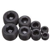 Edelbrock Fittings Pipe Plug Kit Internal Allen Head 1/8In 1/4In 3/8In 1/2In NPT Set of 8 Black Edelbrock Fittings