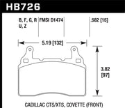Hawk 2014 Cadillac CTS Vsport Performance Round Weights Front ER-1 Brake Pads Hawk Performance Brake Pads - Racing