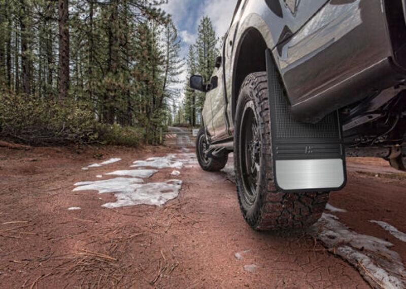 Husky Liners Universal 12in Wide Black Rubber Front Mud Flaps w/o Weight Husky Liners Mud Flaps
