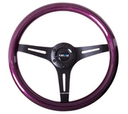 NRG Classic Wood Grain Steering Wheel (350mm) Purple Pearl/Flake Paint w/Black 3-Spoke Center NRG Steering Wheels