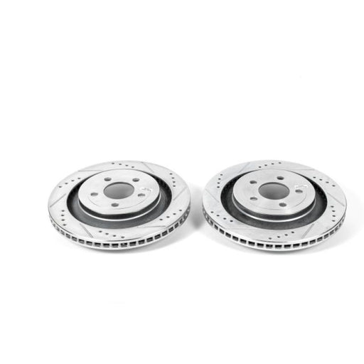 Power Stop 15-19 Ford Mustang Rear Evolution Drilled & Slotted Rotors - Pair PowerStop Brake Rotors - Slot & Drilled
