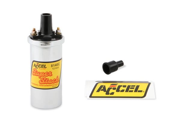 ACCEL Ignition Coil - Chrome - 42000v 1.4 ohm primary - Points - up to 6500 RPM 8140C ACCEL Autoparts