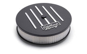 Edelbrock Air Cleaner Racing Series Round Aluminum Top Cloth Element 14In Dia X 3 125In Dropped Base Edelbrock Air Filters - Universal Fit