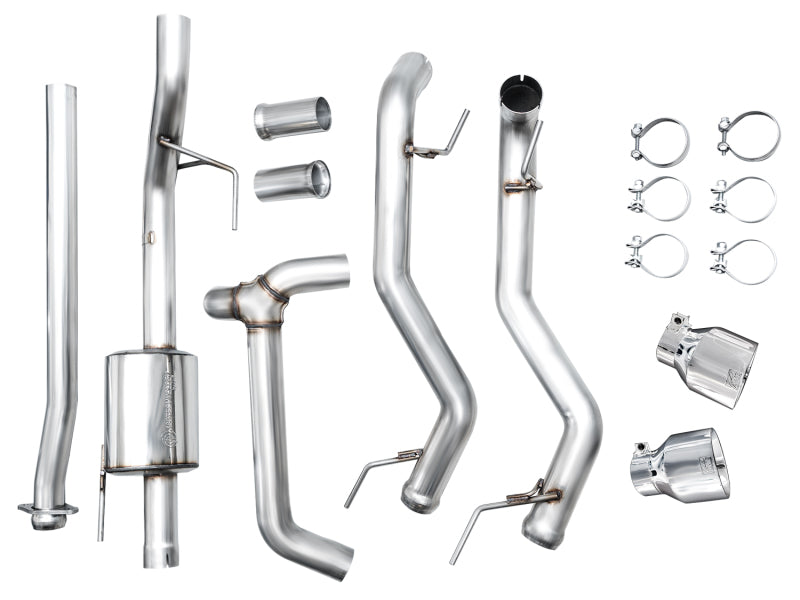 AWE Tuning 2021+ Ford F150 Tremor w/ Bumper Cutouts 0FG Non-Resonated Cat-Back w/ Chrome Silver Tips AWE Tuning Catback