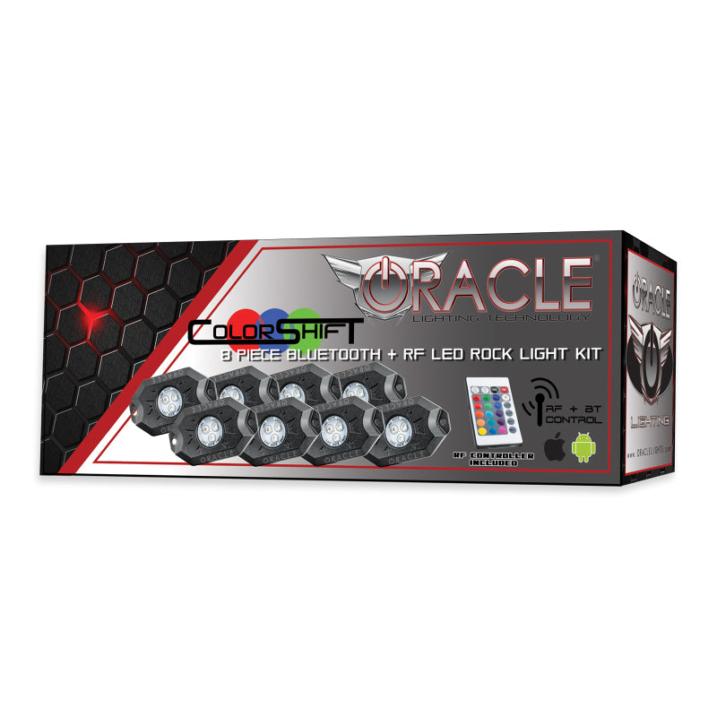 Oracle Bluetooth + RF Underbody Rock Light Kit - 8 PCS - ColorSHIFT ORACLE Lighting Light Bars & Cubes