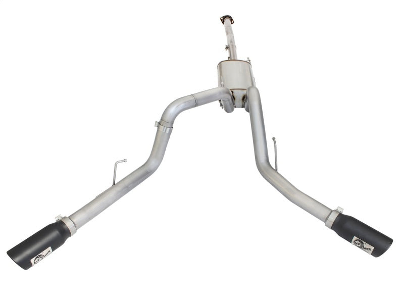 aFe MACHForce XP Exhaust 3in SS Dual Side Exit CB w/ Black Tips 15 Ford F150 Ecoboost V6-2.7L/3.5L aFe Catback