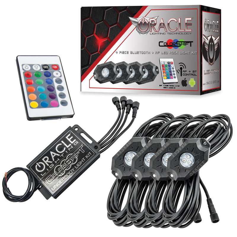 Oracle Bluetooth + RF Underbody Rock Light Kit - 4 PCS - ColorSHIFT ORACLE Lighting Light Bars & Cubes