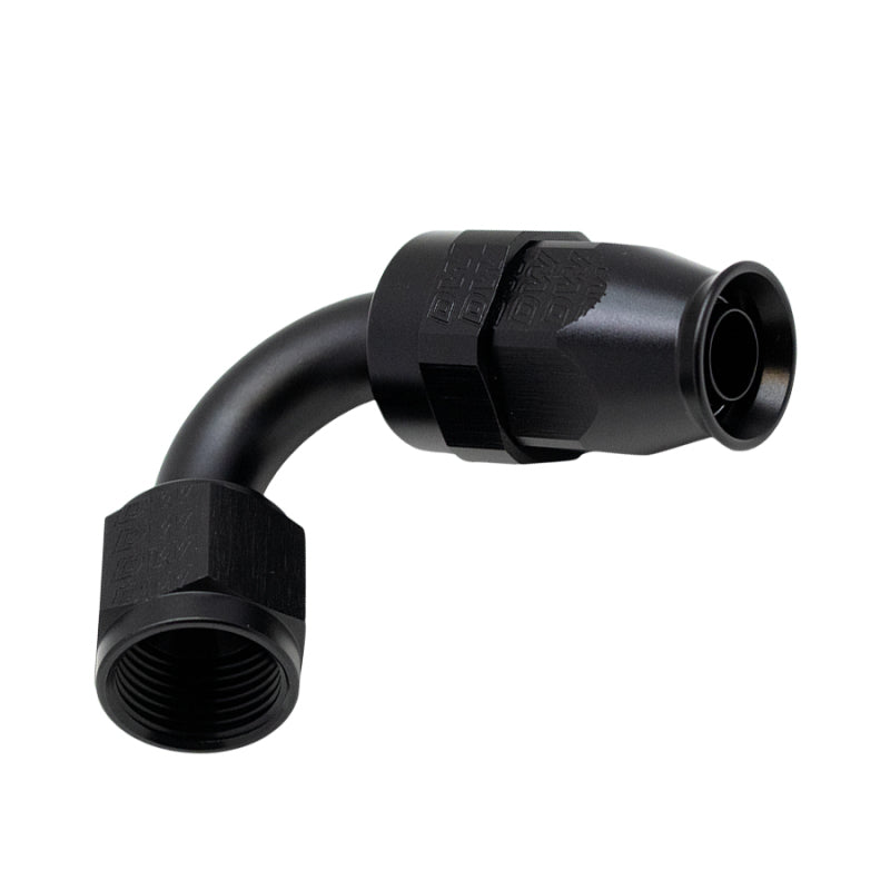 DeatschWerks 8 AN Female Flare Swivel 120-Degree Hose End PTFE - Anodized Matte Black DeatschWerks Fittings