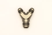 DeatschWerks 6AN Male Flare + 6AN Male Flare to 8AN Male Flare Y Block Fitting DeatschWerks Distribution Blocks