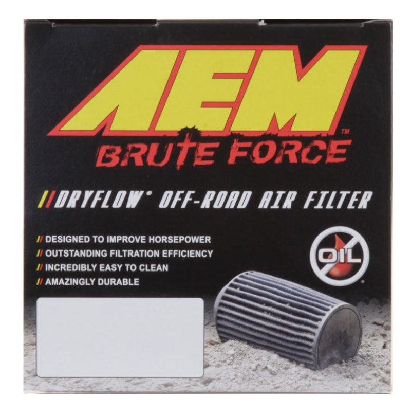 AEM Dryflow Conical Air Filter 2.75in Flange ID / 6in Base OD / 5.125in Top OD / 9.125in Height AEM Induction Air Filters - Universal Fit