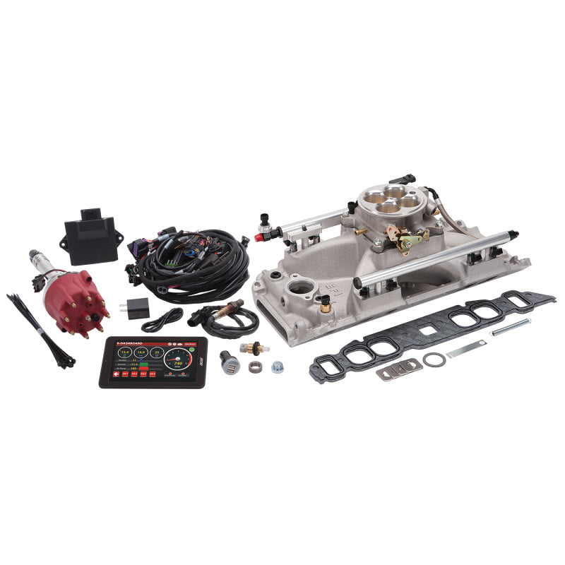 Edelbrock Pro Flo 4 EFI System Seq Port BBC Oval Port 850 Max HP 60lb/hr Satin Finish Edelbrock Fuel Injection Control Modules