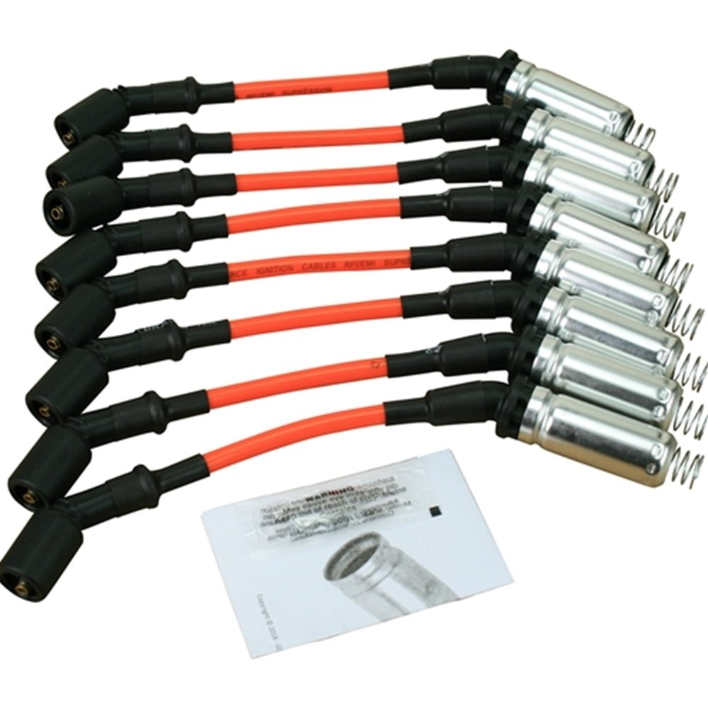 DRAGON FIRE 10.5" Direct Fit Spark Plug Wire Set w/ Heat Shield - Orange - Street Series PWJ256-O C8 CORVETTE