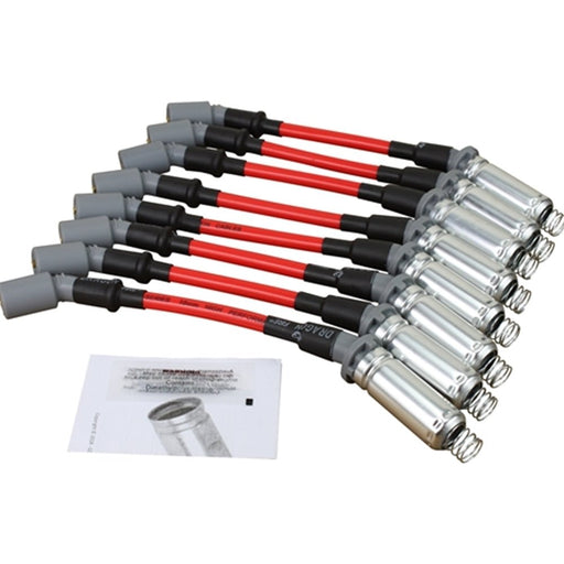 DRAGON FIRE 10.5" Direct Fit Spark Plug Wire Set w/ Heat Shield - RED - Street Series PWJ256 - DSP PERFORMANCE MOTORSPORTS