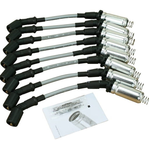 DRAGON FIRE 10.5" Direct Fit Spark Plug Wire Set w/ Heat Shield - Silver - Street Series PWJ256-S - DSP PERFORMANCE MOTORSPORTS