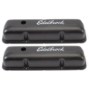 Edelbrock Valve Cover Signature Series Ford 1958-1976 FE V8 Black Edelbrock Valve Covers