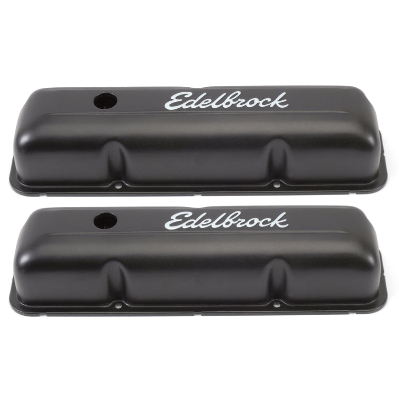 Edelbrock Valve Cover Signature Series Ford 1958-1976 FE V8 Black Edelbrock Valve Covers