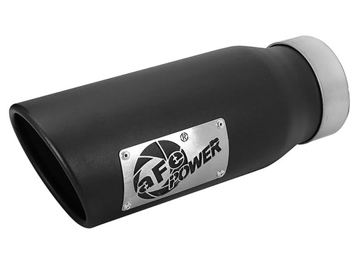 aFe MACH Force-Xp Universal Exhaust Tip 3-1/2ININ x 4-1/2IN Outlet x 12IN Black Left Side Exit aFe Tips