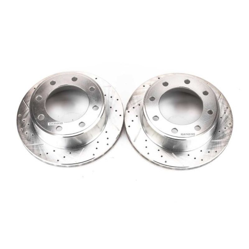 Power Stop 00-05 Ford Excursion Rear Evolution Drilled & Slotted Rotors - Pair PowerStop Brake Rotors - Slot & Drilled
