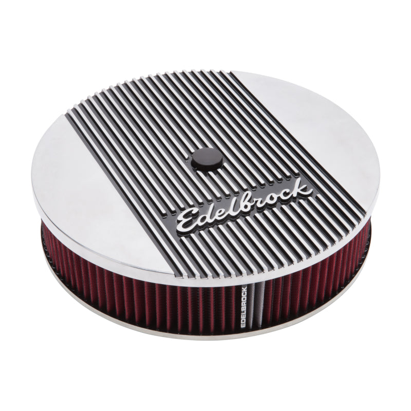 Edelbrock Air Cleaner Elite II 14In Diameter w/ 3In Element Standard Height Polished Edelbrock Air Filters - Universal Fit
