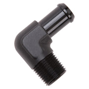 Edelbrock Hose End 90-Deg 1/2In NPT to 5/8In Barb Black Anodize Edelbrock Fittings