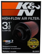 K&N Universal Rubber Filter 3 1/2inch ID FLG / 6inch Base / 4-5/8inch Top / 6inch Height K&N Engineering Air Filters - Universal Fit