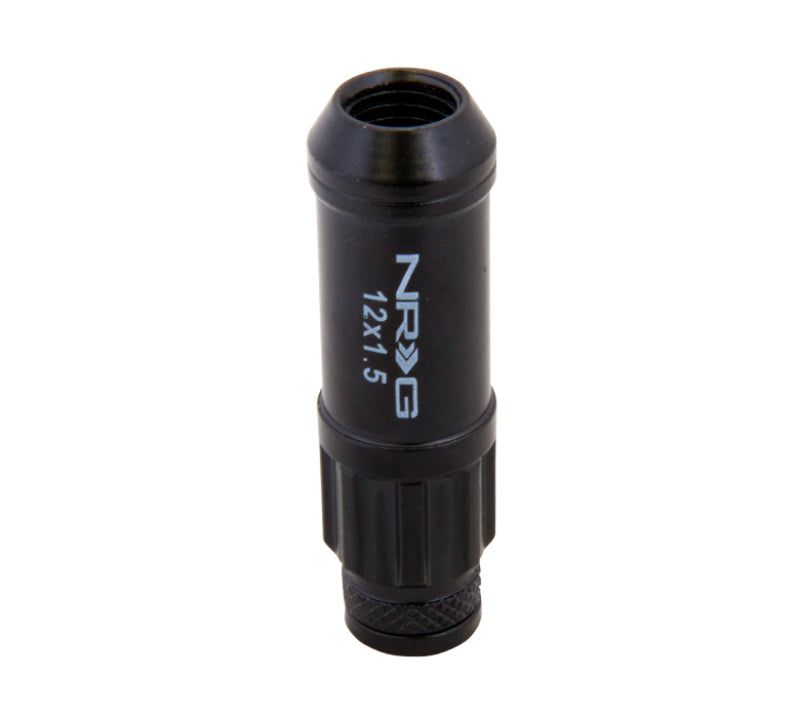 NRG 700 Series M12 X 1.5 Steel Lug Nut w/Dust Cap Cover Set 21 Pc w/Locks & Lock Socket - Black NRG Lug Nuts